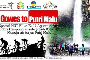 gowes air terjun putri malu - wisata way kanan - agustus 2017