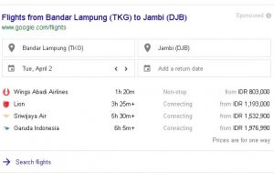 Harga Tiket Pesawat Lampung Jambi