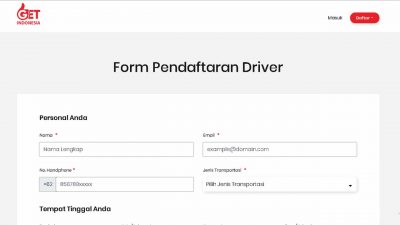 form pendaftaran driver Get Indonesia - 1